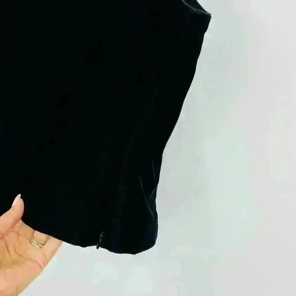 LOFT Black Velvet Sleeveless Top W/Side Zipper - Picture 7 of 10